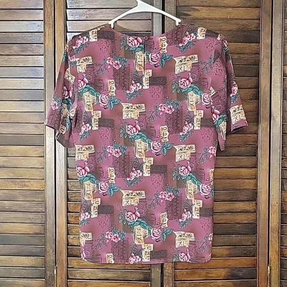 Women's Christie & Jill Small Chico Burgundy Pullover Blouse - Picture 3 of 6